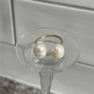 Elegant Gold Pearl Ring